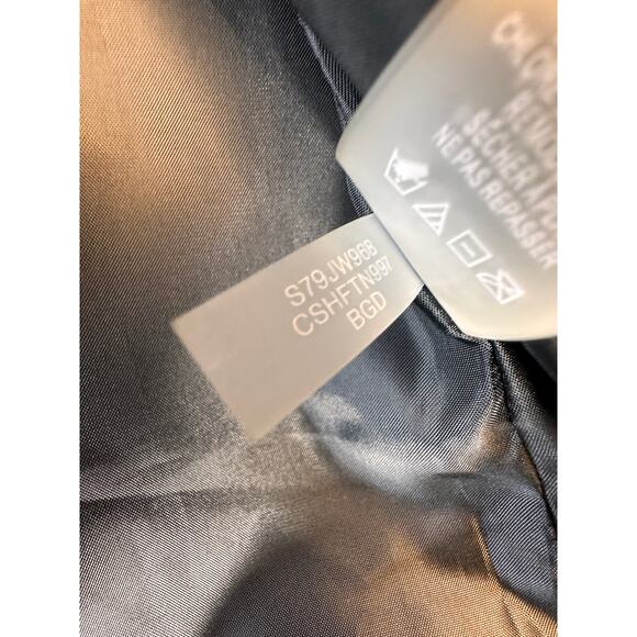 Calvin Klein Skirt Suit 8 Gray Metallic Black Colorblock Ribbed Stretch Lined - Picture 11 of 16